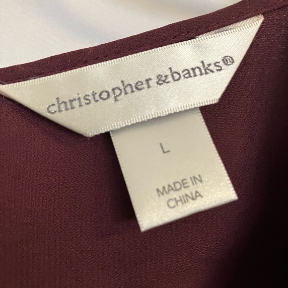 Christopher and Banks pleated front sleeveless top. Size large. - Picture 6 of 6